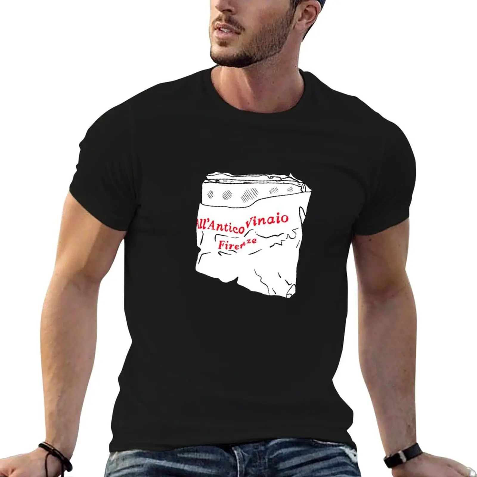 All'Antico Vinaio Panini Illustration T-Shirt Basic Simple Design Short Sleeve Shirt