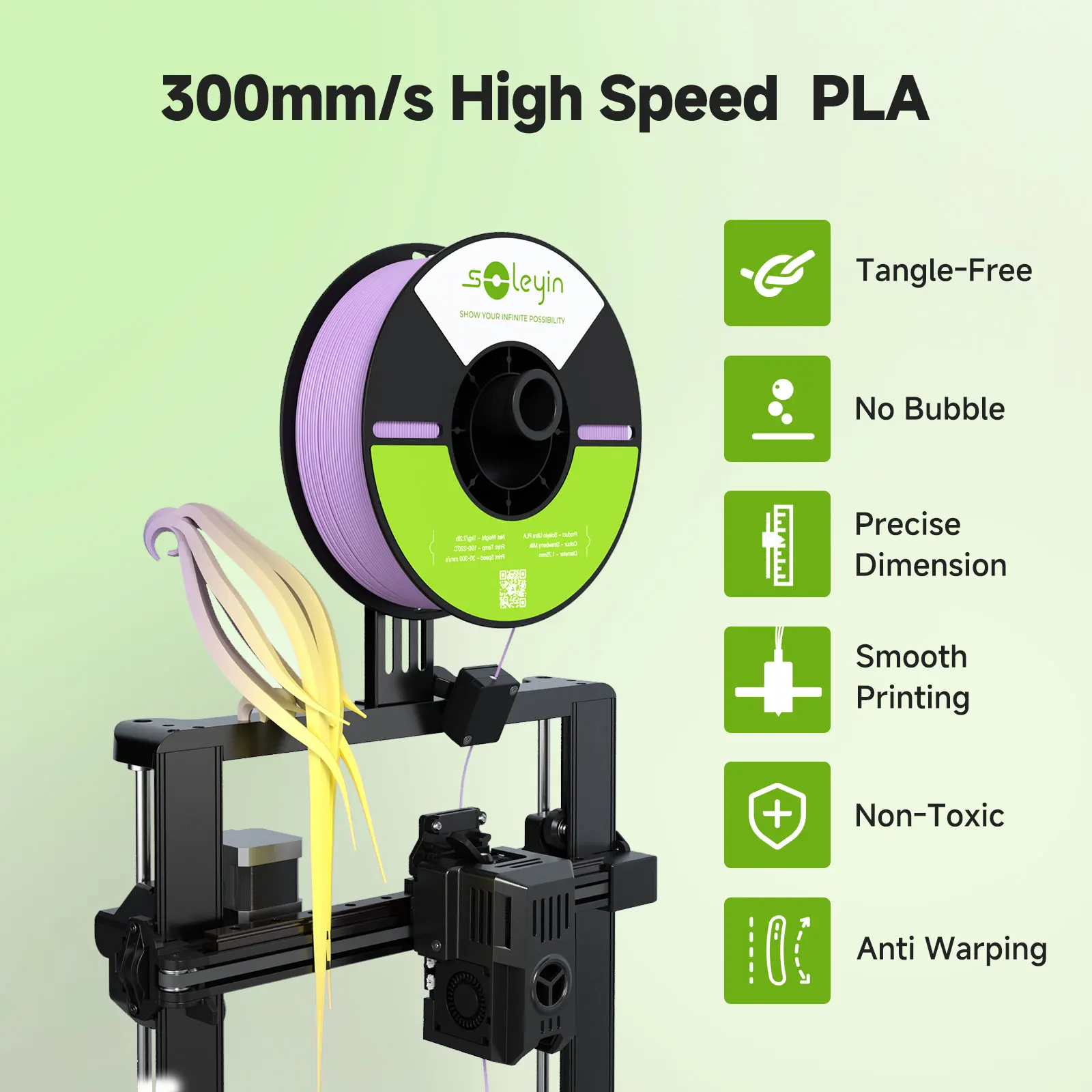 Creality Sub Brand Soleyin Ultra PLA Filamento 4KG 1,75mm Filamento stampante 3D Muiti Colore di alta qualità Ecologico per Creality
