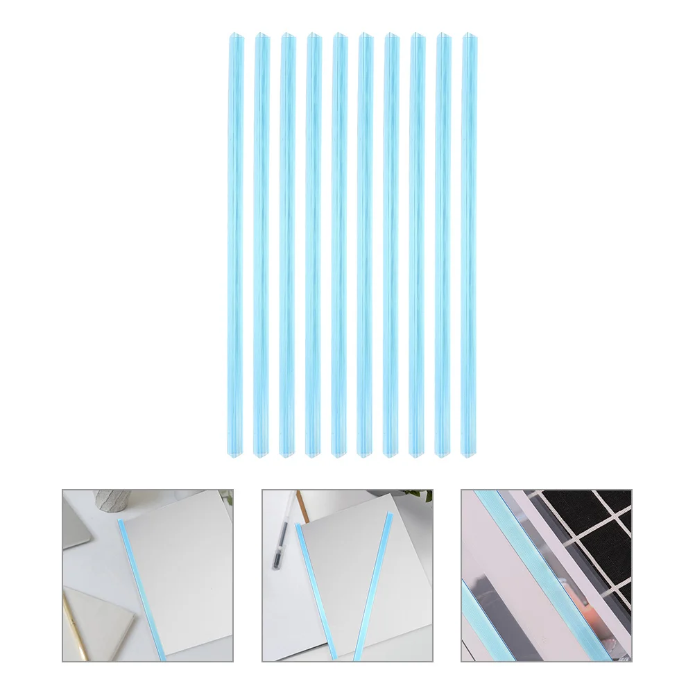 30 Pcs Slides Books File Folder Lever Clip Binder Binding Strip Loose Leaf Pull Rod Clips Blue Bars Student