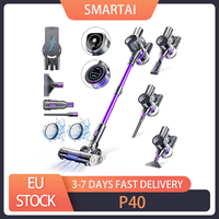 SmartAI P40 Cordless Vacuum Cleaner Powerful 33KPa Strong Suction Power 6 Layer Filtration 1.3L 6 in 1 Electric Broom for Floor