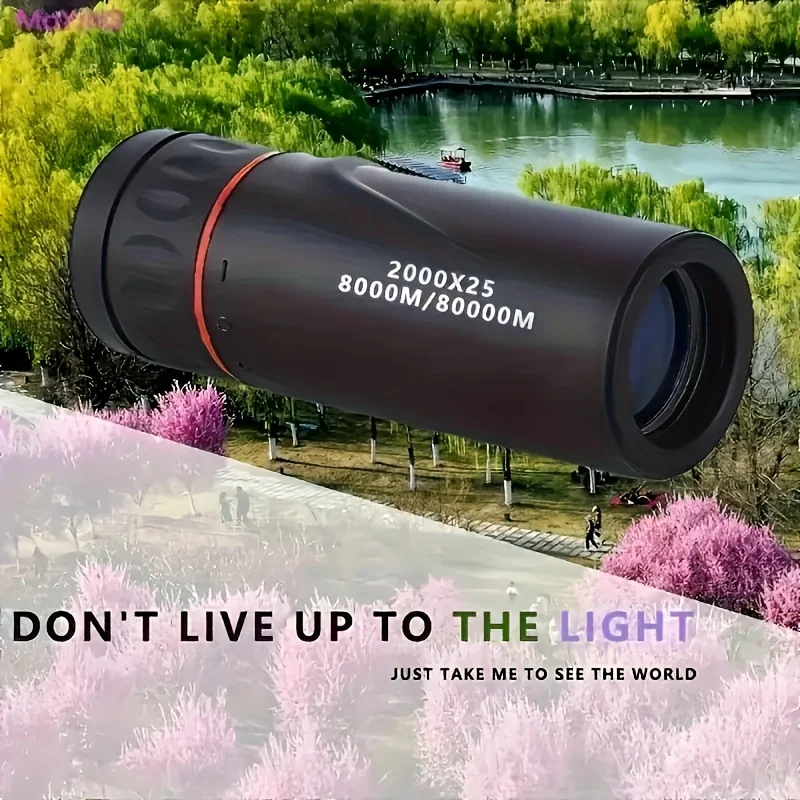 2000x25 Outdoor Mini Pocket Telescope, Fmc Coated Professional Telescope, BAK4，Outdoor Camping Hunting Bird Watching Telescope