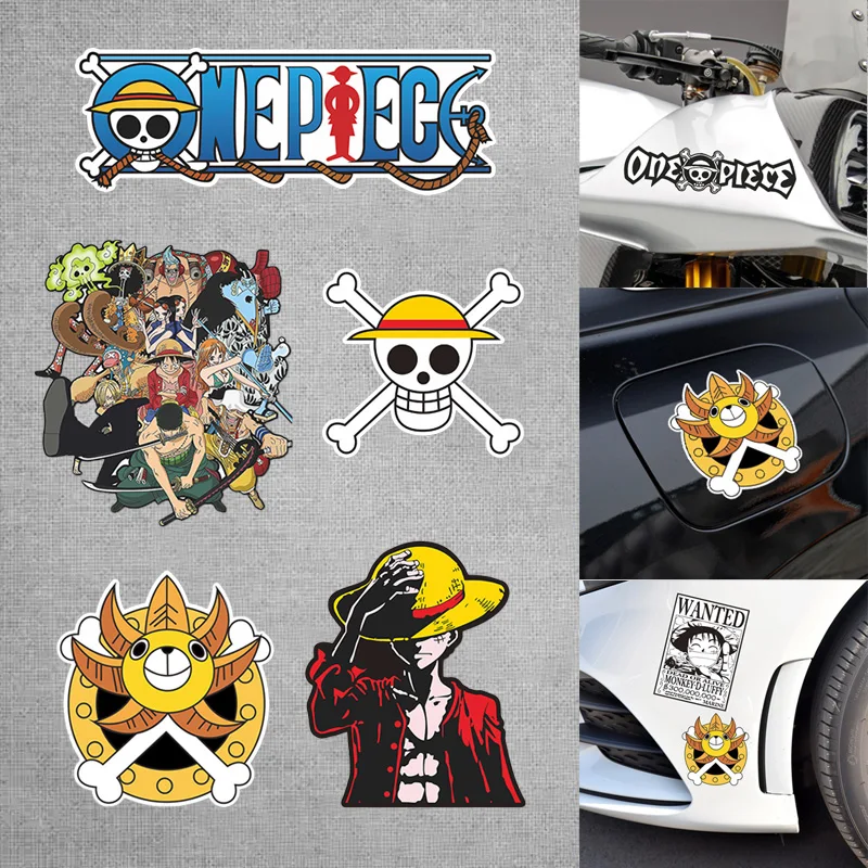 أنيمي قطعة واحدة الكرتون ملصقات السيارات لوفي زورو ايس عمل أرقام مقاوم للماء واقية من الشمس ملصق لعب للأطفال الكبار الهدايا