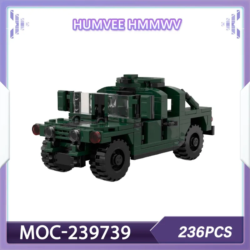 

Building blocks set Basic Humvee car model Military truck MOC-239739 bricks Christmas gift