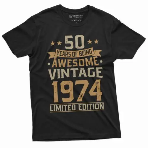 

50 years of being awesome custom add your year shirt Birthday customizable tee