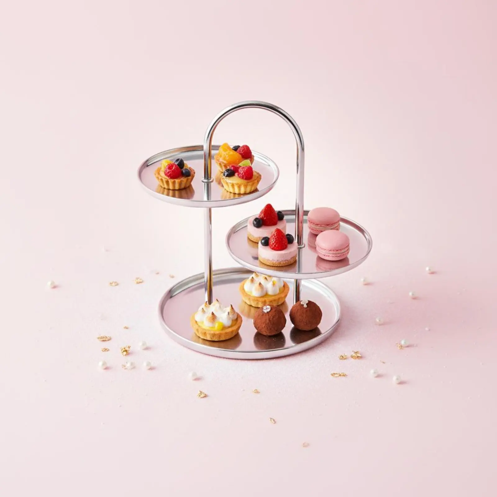 3-Tier Dessert Stand Multi-Tier Storage Tiered Serving Tray Ceramic Cupcake Holder Elegant Luxury Style Servingware Easy To - view 6