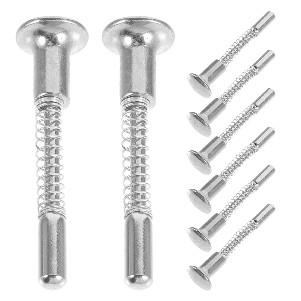 6pcs Baby Crib Latch Spring Loaded Plunger Latch For Mini Crib Bed Fastening Fixtures Iron Locking Pin Replacement Hardware
