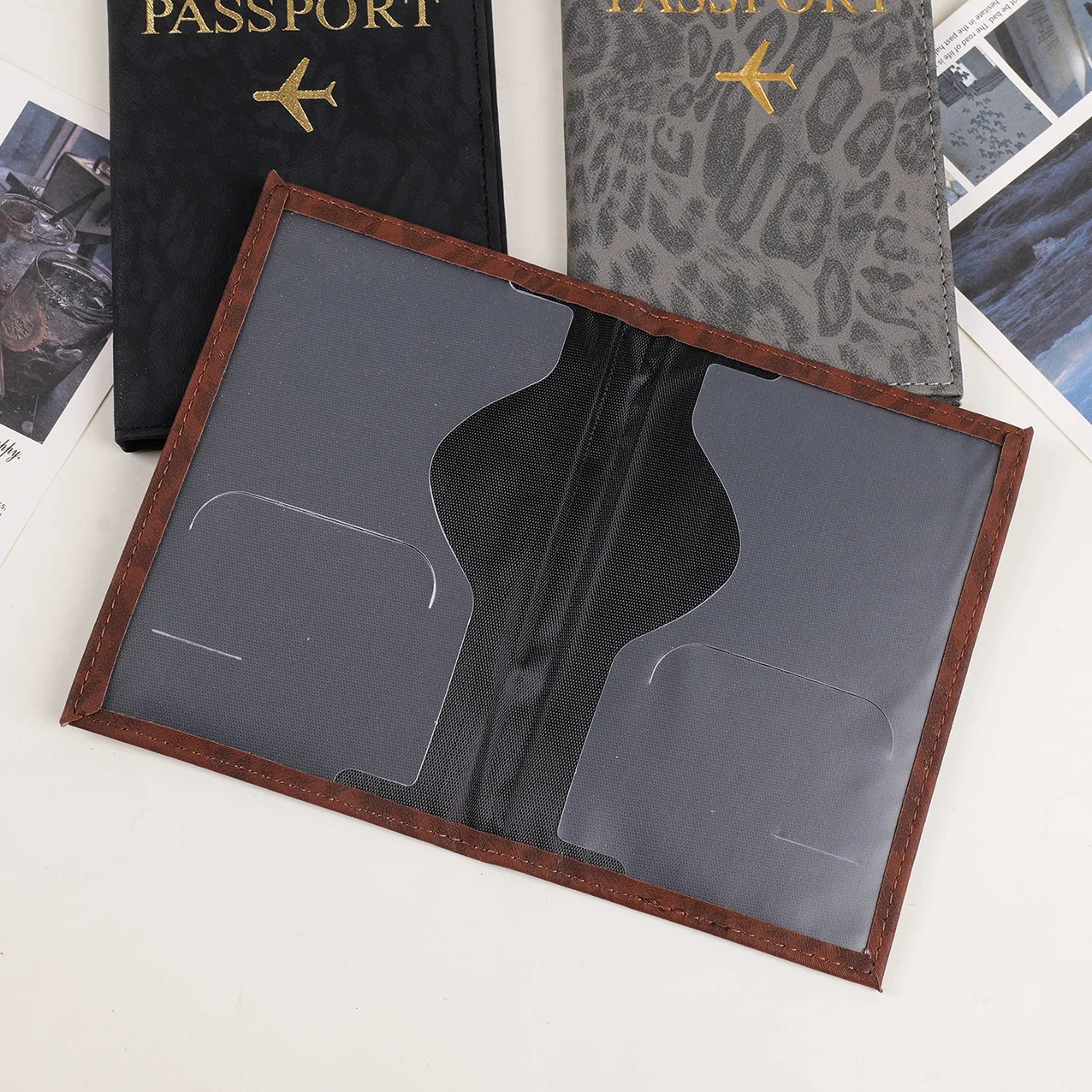 

PU Leather Card Ticket Passport Covers Holder Protective Accessories Fashion Travel Passport Holder Cover Case for Women Men