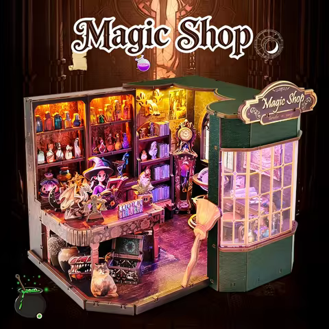 OUZEY Enchanted Mini Shop DIY Craft Kit - 3D Wooden Fantasy Store Model, Creative Building Toy for Teens
