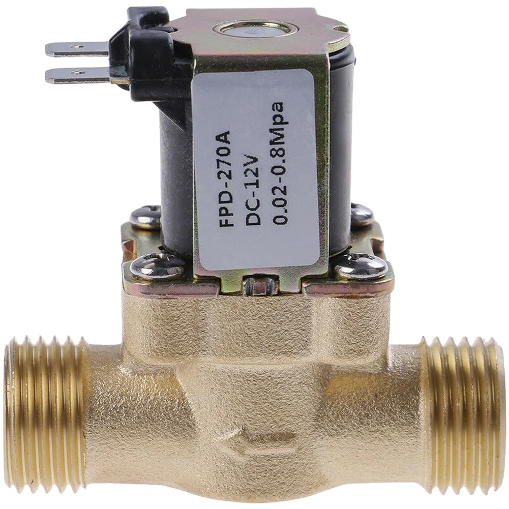 DC12V DC24V Brass Solenoid Valve 4 Way Water Inlet For Solar Water Heater Copper Electromagnetic Valve 0.02-0.8Mpa Plumbing Tool