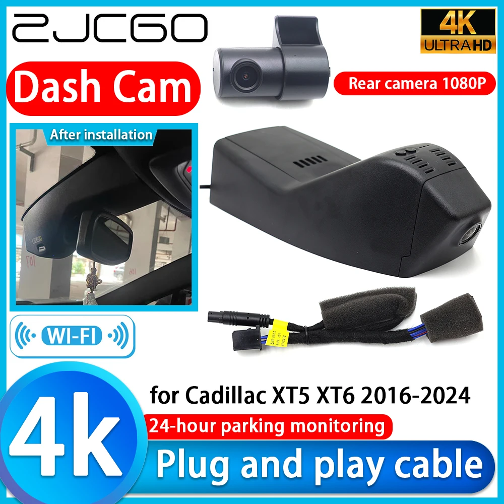 

ZJCGO for Cadillac XT5 XT6 2016-2024 4K DVR Dash Cam Car Camera UHD 2160P Sony Lens 24h Monitor Parking Video Recorder Recording