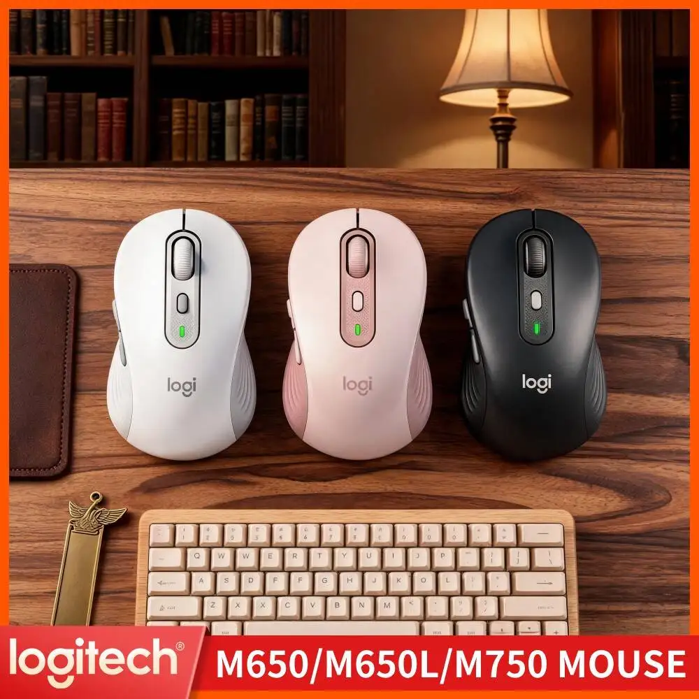 Ergonomic M750 Wireless Mouse - Custom Shortcut Buttons, 4000 DPI Precision, Dual Connection, Home Office Tool