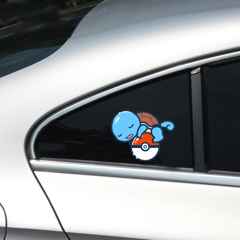 Pokemon Poke Ball Sleeping Sticker Pikachu Charmander Bulbasaur Squirtle Car Body Decoration Scratch Blocking Children's ToyGift