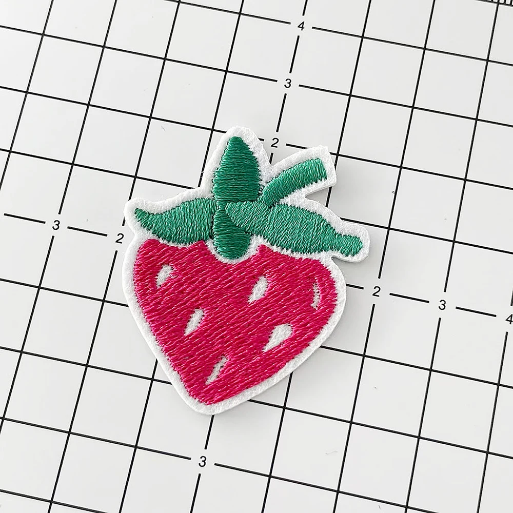 Strawberry Iron on Patches Embroidered Patch for Cloth Garment Appliques Accessory Stickers Cover Repair Hole Modify Adorn