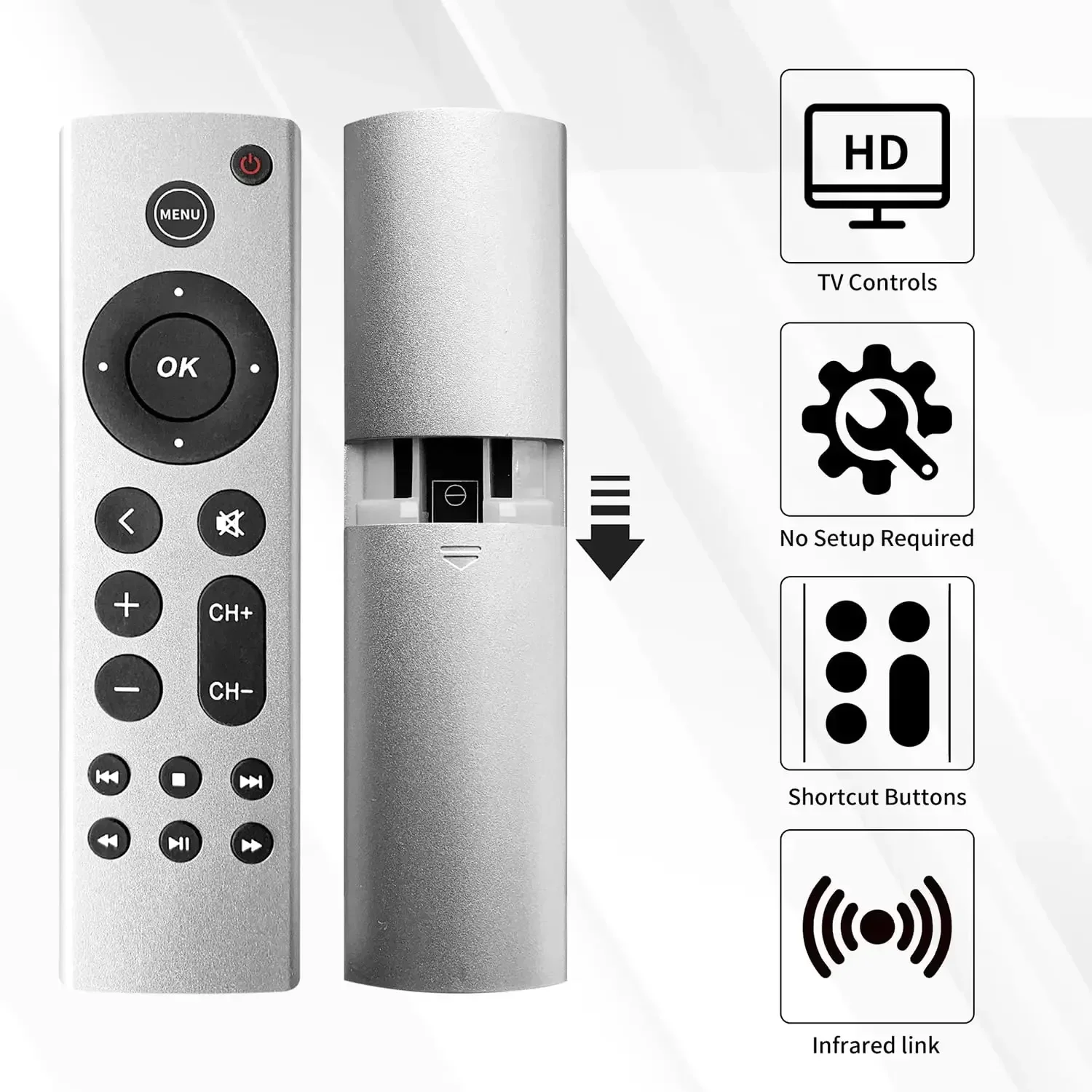 New  Remote Control Fit For Apple TV 4K/ Gen 1 2 3 4/ HD A2843 A2737 A2169 A1842 A1625 A1427 A1469 A1378 A1218 Without Voice