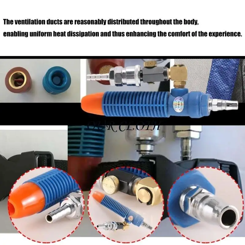 Adjustable Temperature Cooling Vest,Welding Steel Air Compressed Cooling Vest Vortexes Tube Air Conditioner Waistcoat Y1AC