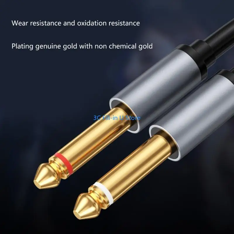 G8TA Aluminum Alloy 6.5mm to 3.5mm Cable Dual Channel Splitter Cord for Sound