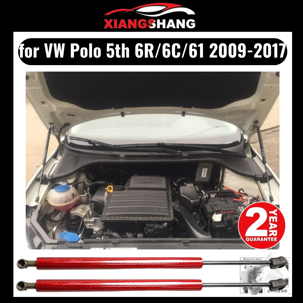 

For Volkswagen VW Polo Mk5 (6R) 2009-2017 Front Hood Bonnet Modify Gas Struts Shock Carbon Fiber Damper Lift Supports Absorber