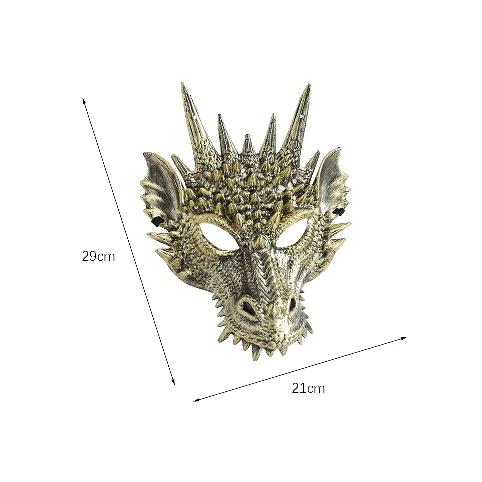 Maschera di drago Puntelli Novità 3D Maschera mezza faccia di drago fantasy per il festival di carnevale