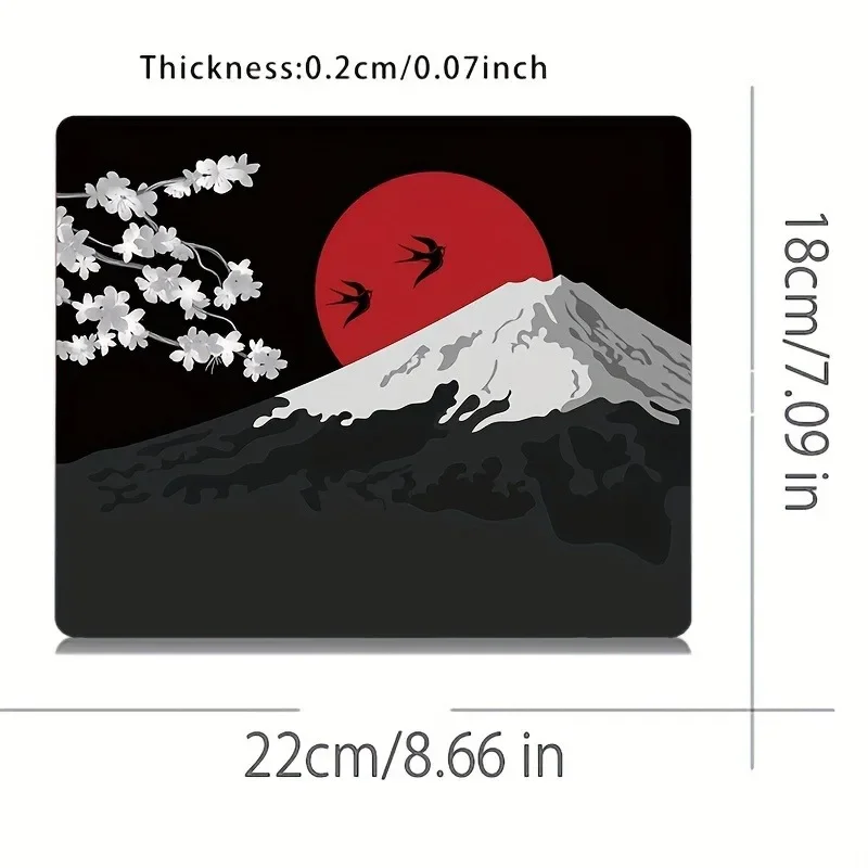 Japanese Sakura Anime Small Mouse Pad Custom Black Game Non-slip Rubber Computer Laptop Office Desk Mats Keyboard Desktop Carpet