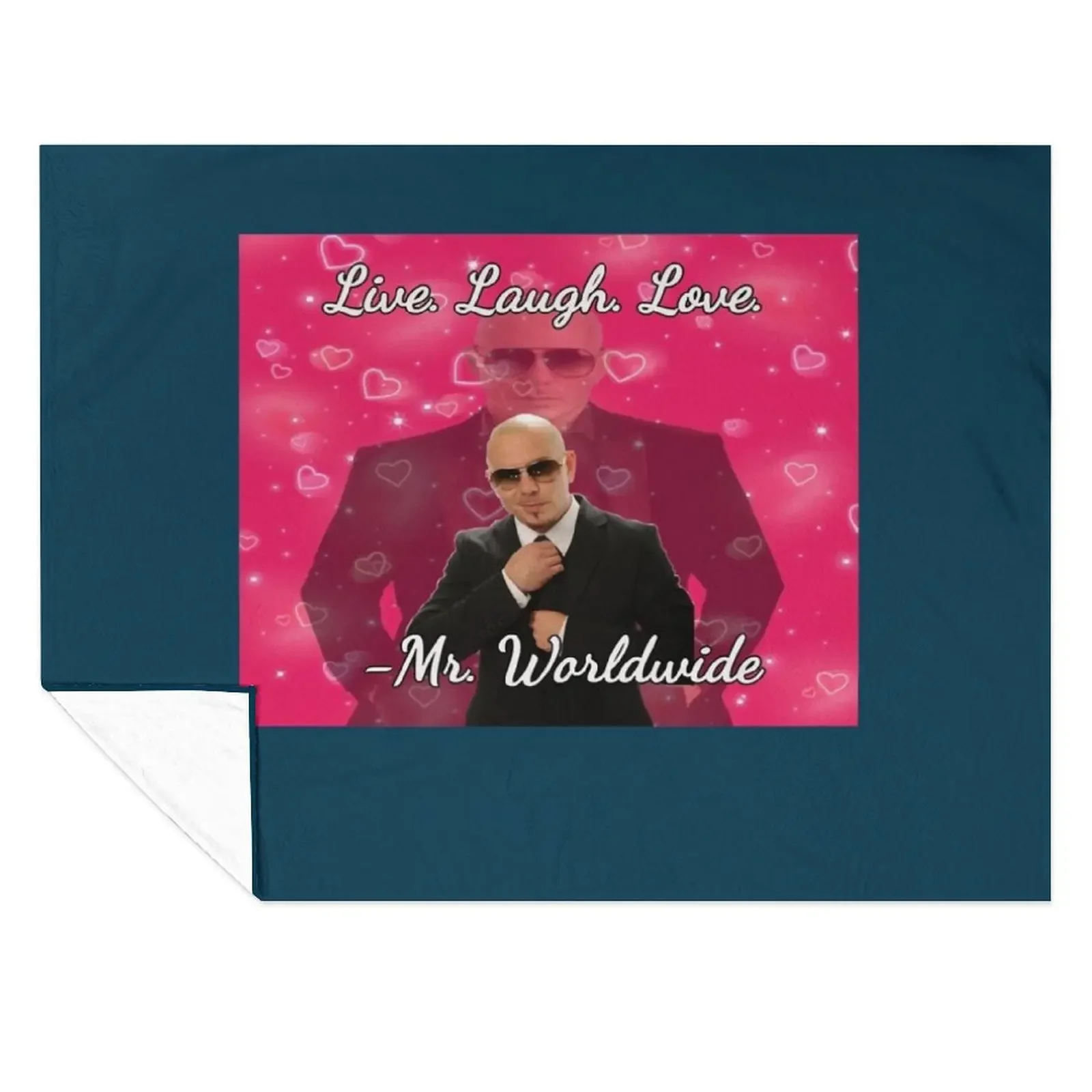 

Mr worldwide says to live laugh love Throw Blanket Camping Hair bed plaid Warm Blankets