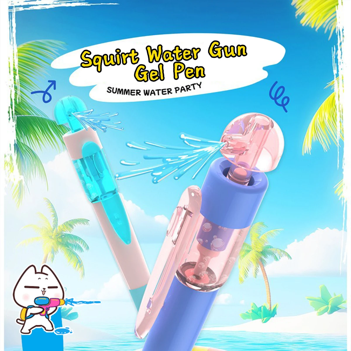 

Водяной пистолет Squirt, забавная гелевая ручка для детей, крутое лето, обратно в школу, креативная игрушка, школьные принадлежности для письма, студенческие канцелярские принадлежности, подарки