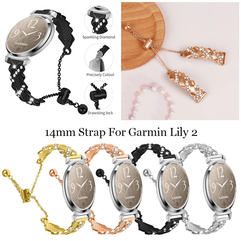14mm-para-garmin-lily2-pulseira-de-aco-inoxidavel-diamante-feminino-senhora-moda-corrente-pulseira-de-metal-para-garmin-lirio-2-banda