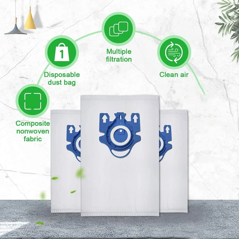 Miele Type GN 진공 청소기용 교체 먼지 봉투, 필터 4 팩, S2 S5 S8 C1 C3 진공 청소기 액세서리, 10 개