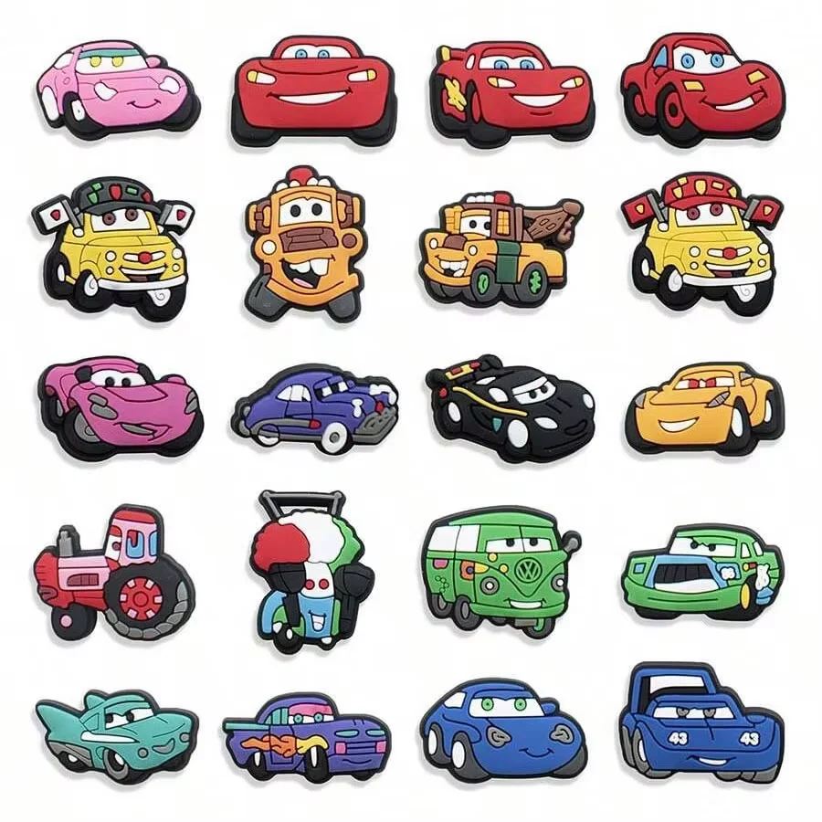 20pcs Cars Shoe Decorations Shoe Accessories Charms For Clogs Bogg Bag Bubble Slides Sandals
