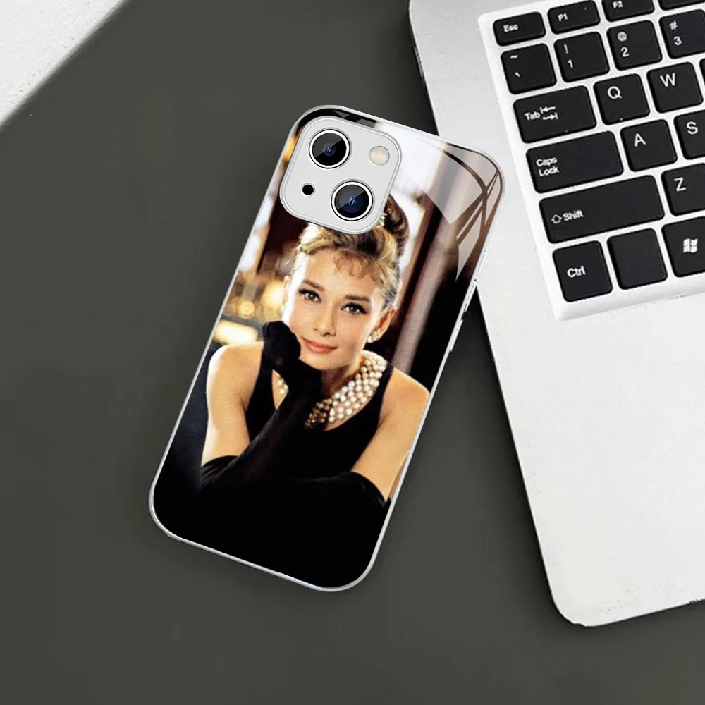 Audrey Hepburn Phone Case For iPhone 14 13 12 Mini 11 Pro XS Max X XR 14 Plus Tempered Glass Cover