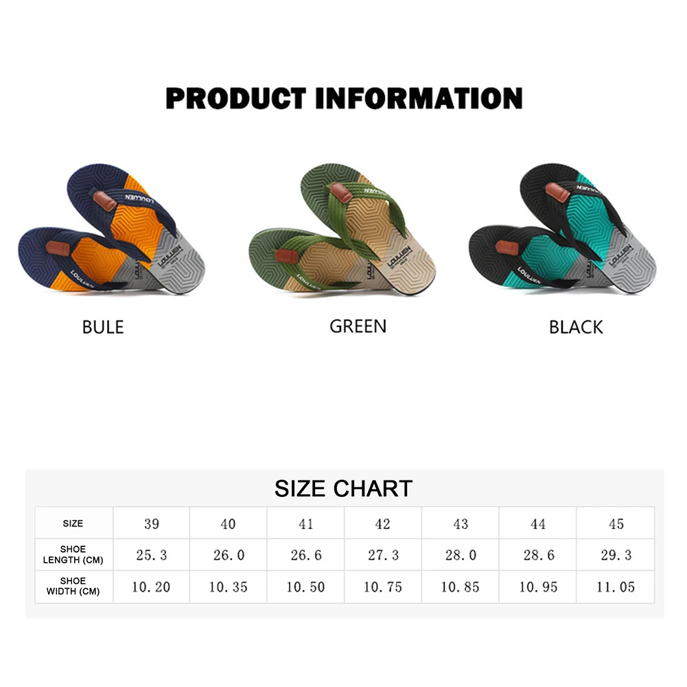 Men Slippers Outside Beach Flat Flip-flop Summer Casual Slippers Indoor Home Male Comfortable Anti-slip Shoes Thong Sandals