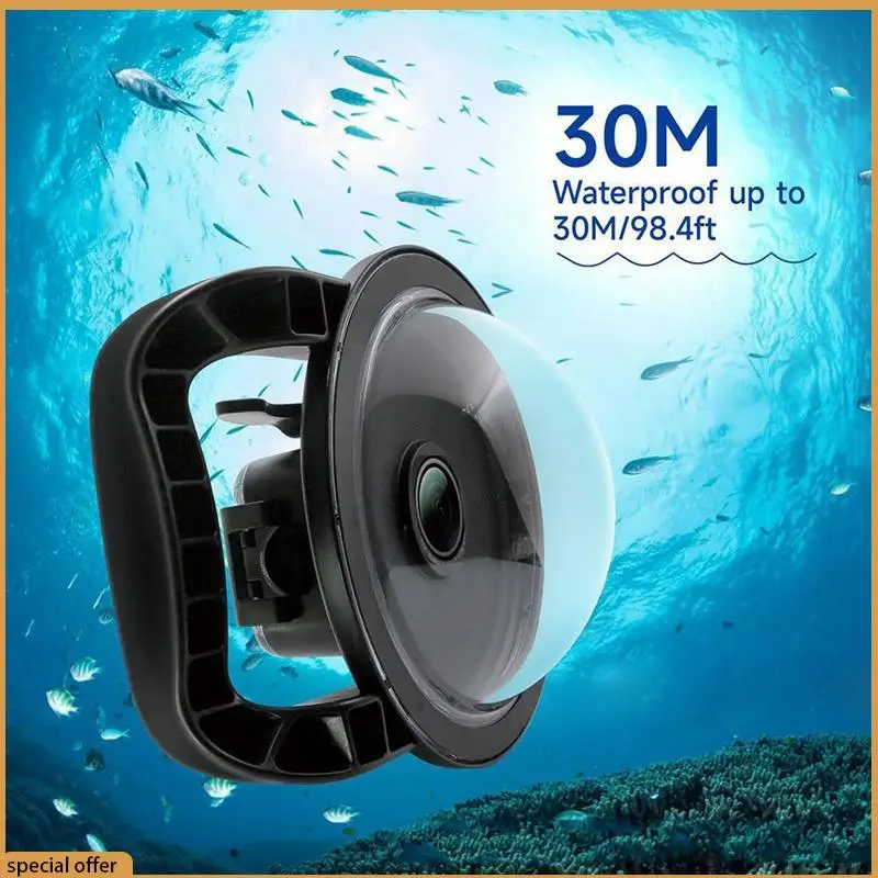 

A68Z For Insta 360 ACE Pro Dome Port Fisheye Lens For Diving Goggles Diving Mask Scratch-Resistant For Underwater Shooting