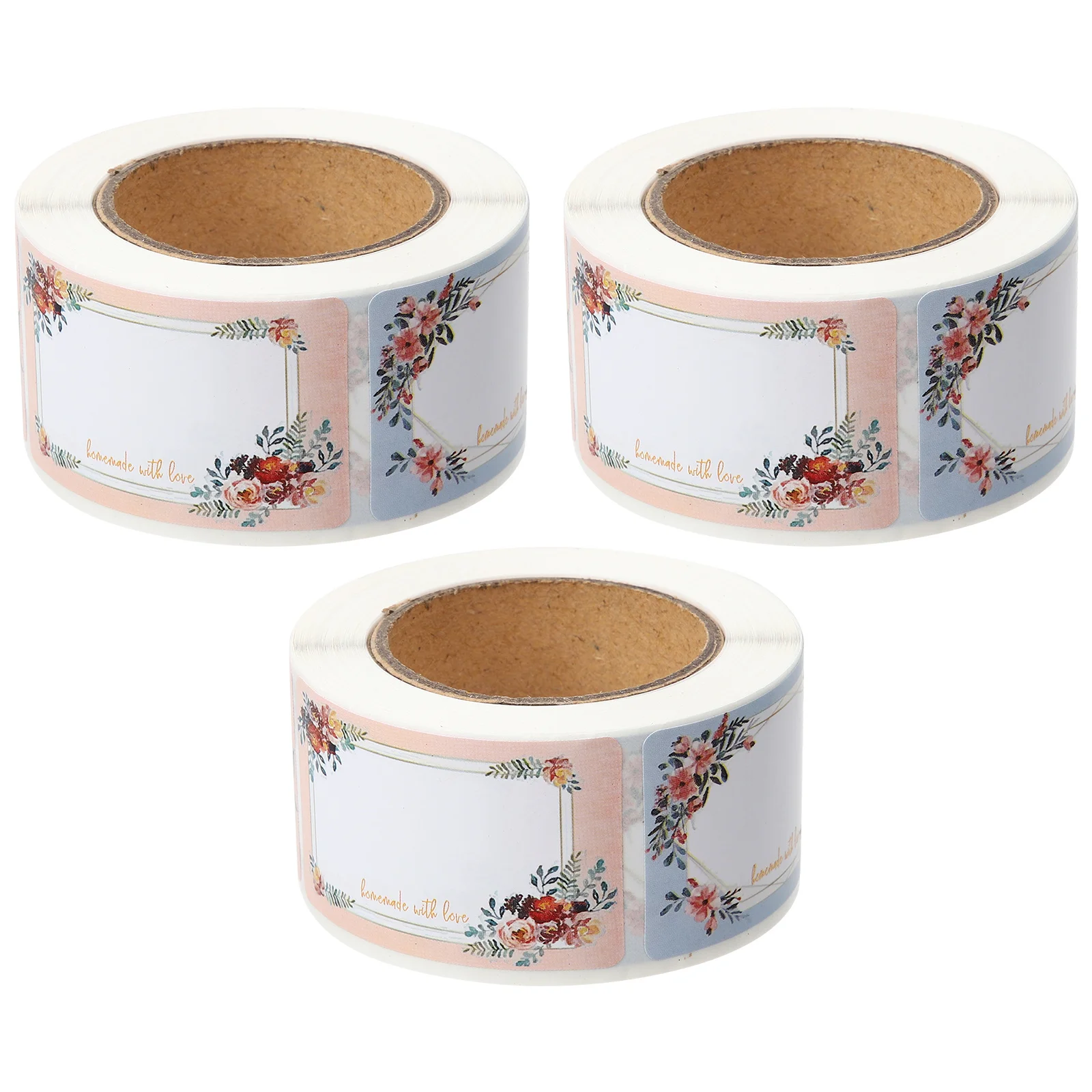 3 Rolls Blank Floral Name Labels Sticker Labels to Write on for Jars Bottles Canning Jar Label Stickers Home Kitchen