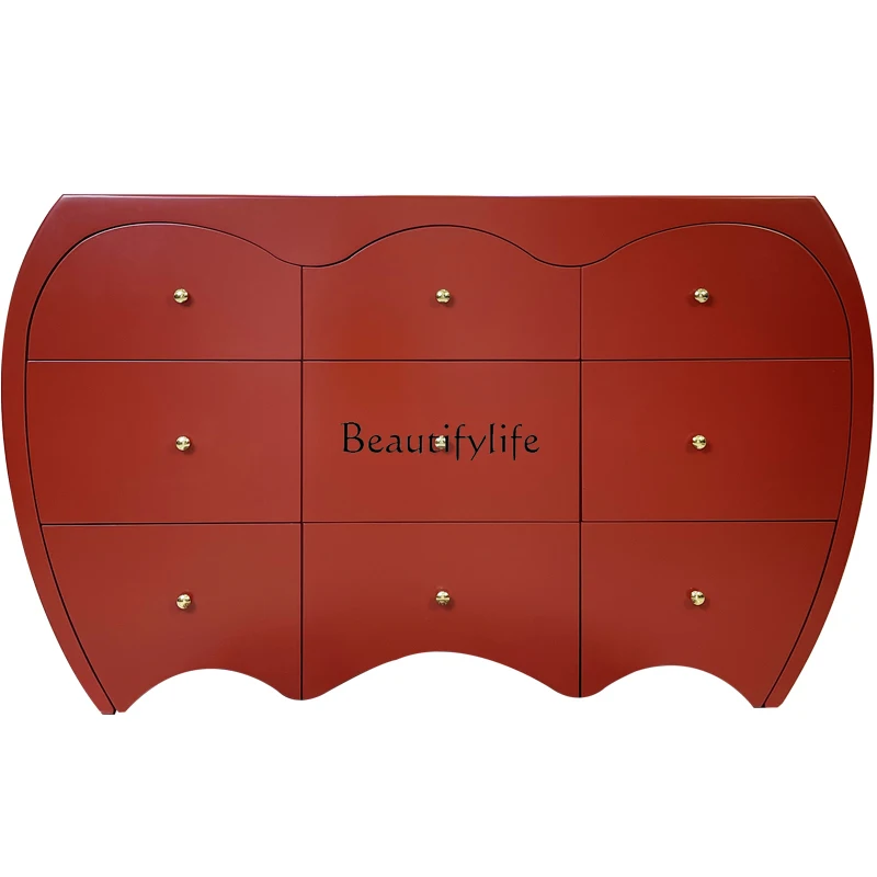 

American light luxury chest, bedroom storage cabinet, living room partition entrance cabinet, solid wood