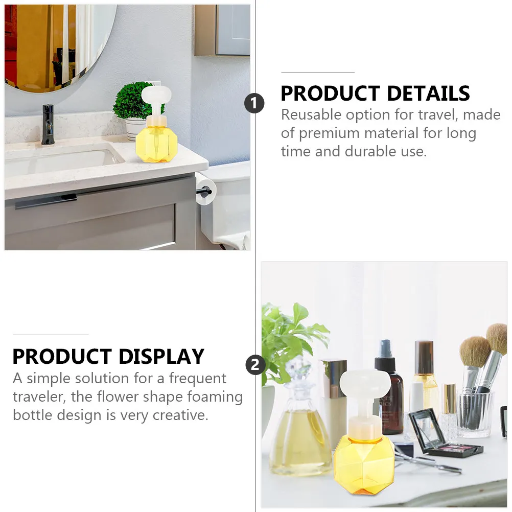 

2pcs Flower Foam Bubble Bottle Hand Soap Dispenser Foaming Shampoo Pump Shape Maker Petg Travel Cute Reusable Portable Bathroom