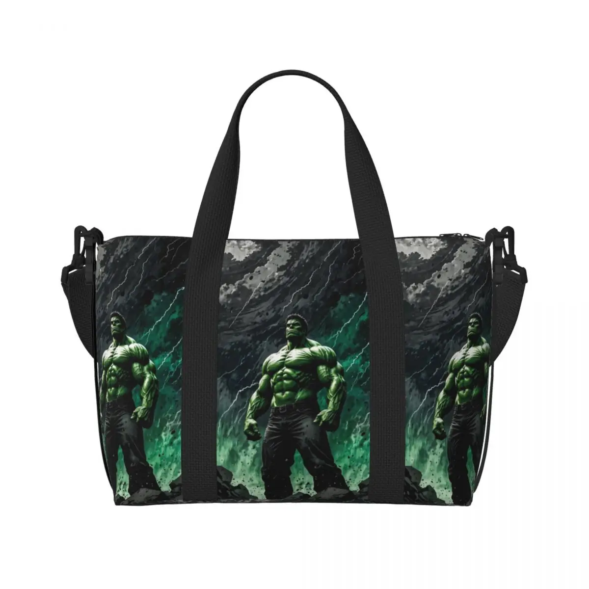 

Custom Large Hulk Super Hero Tote Bag for Women 3D Printing Art Cartoon Movie Shoulder Shopper Beach Gym Travel Bag