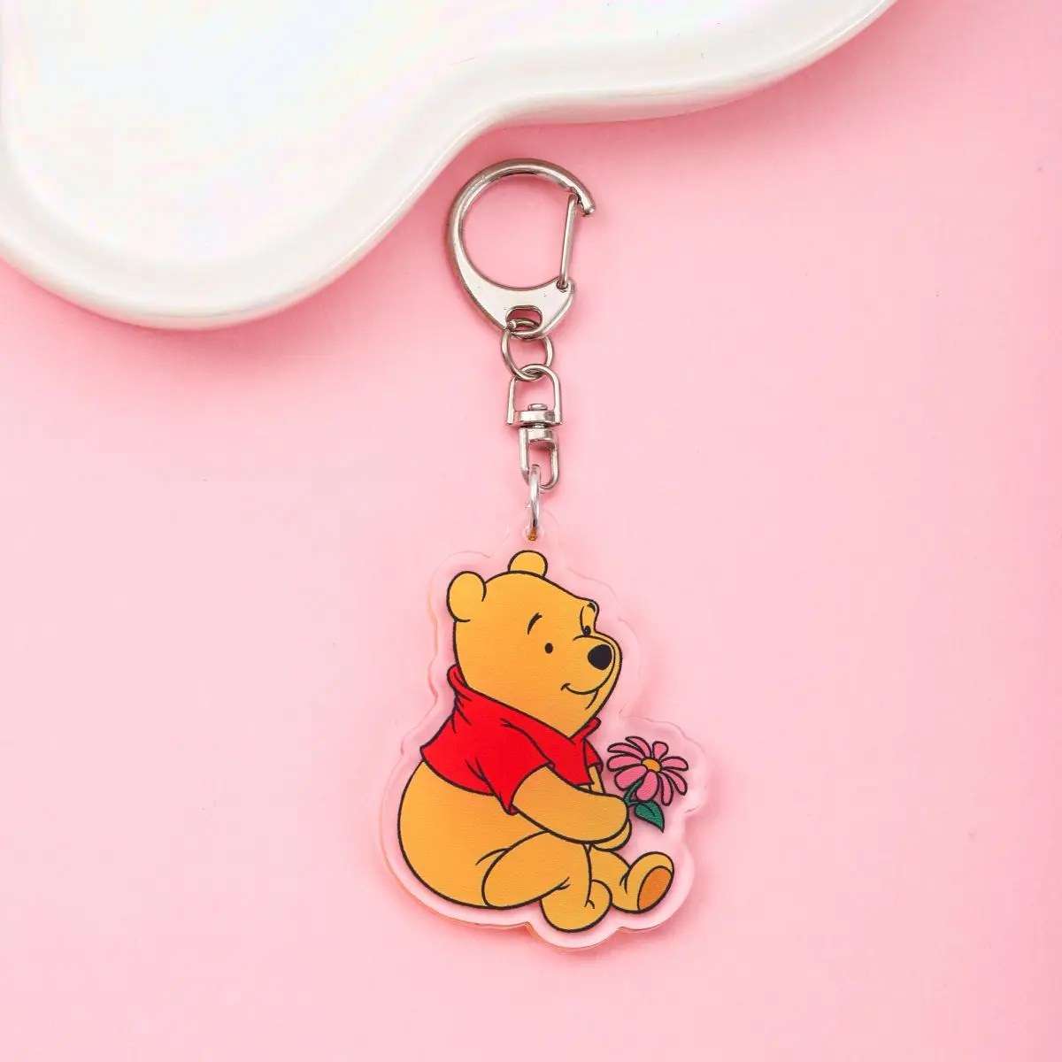 Anime Winnie Pooh Acrylic keychain accessaries Cartoon funny Bag Pendant Gift cute bag charm Keyring Friends Fans Gifts