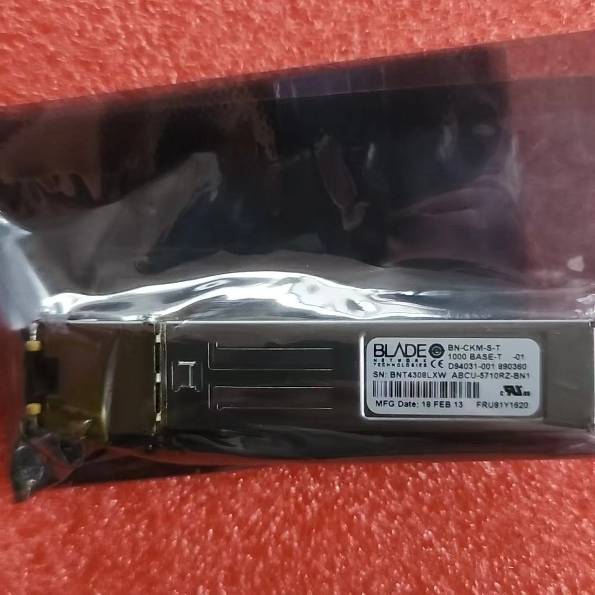 

RJ45 Fiber Module Sfp BN-CKM-S-T 1000BASE-T ABCU-5710RZ-BN1 D94031-001 890360/RJ45 Fiber Optical Module