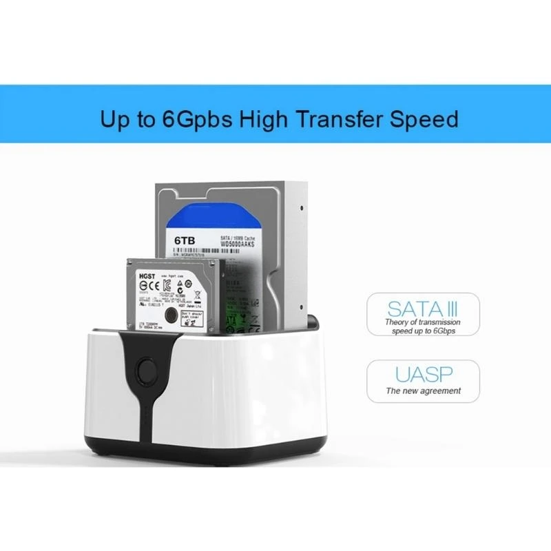 

Y51A Usb3.0 2 Bay HDD Box Case- External HDD Docking Station Holder for Sata HDD