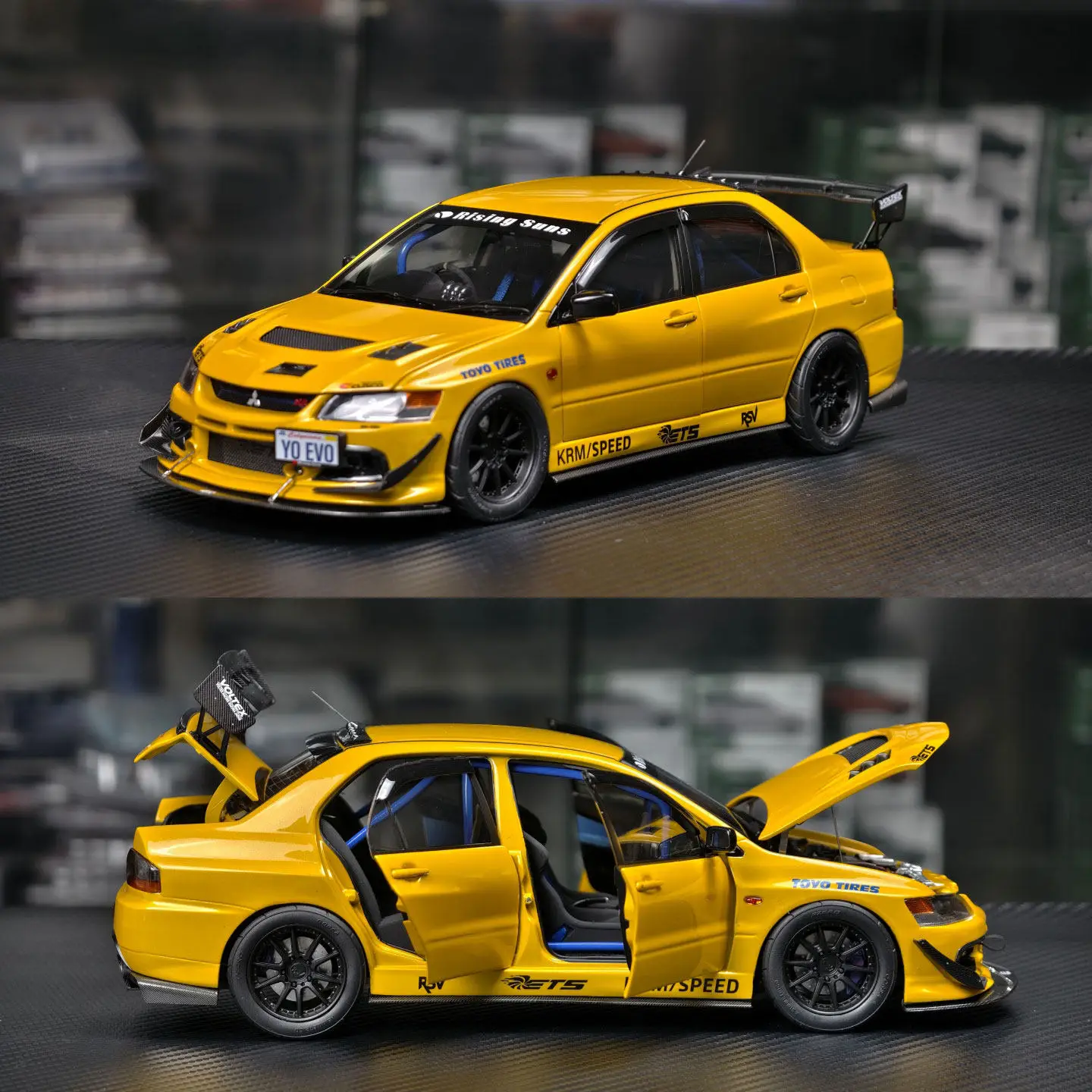 SUPER A 1:18 MR FQ 360 EVO9 JDM Simulation Limited Edition All Open Alloy Metal Static Car Model Toy Gift