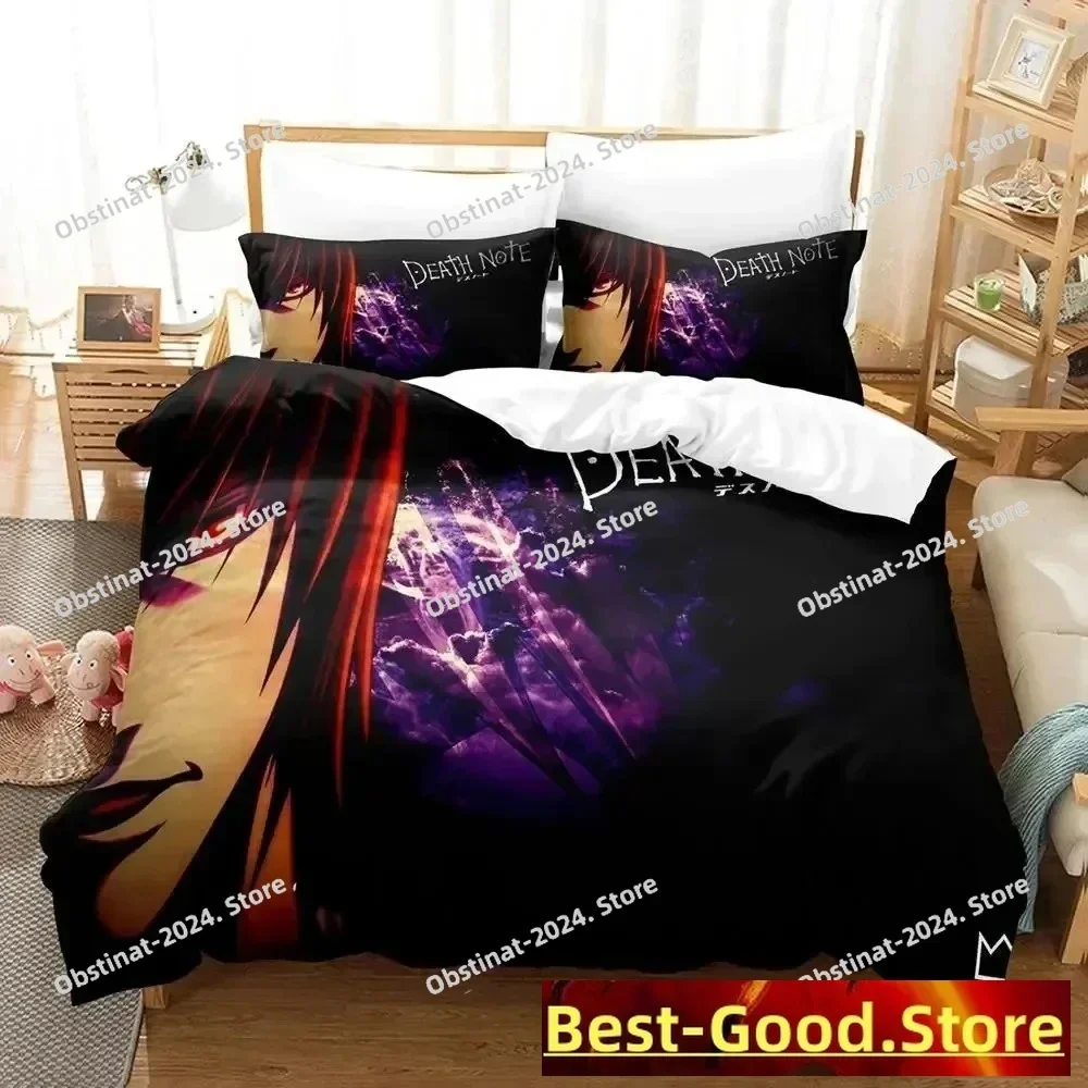 

3D Print Death Anime Note Printed Bed Set Duvet Cover Pillowcase Bedding Set Bed Linen Sheet Quilt Cover Full Queen King Size