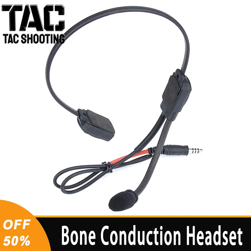 Military Tactical Hunting Headset Signal Bone Conduction Speaker MH180-V Earphone Accessories Suitable For Interface 7.0PLUG PTT