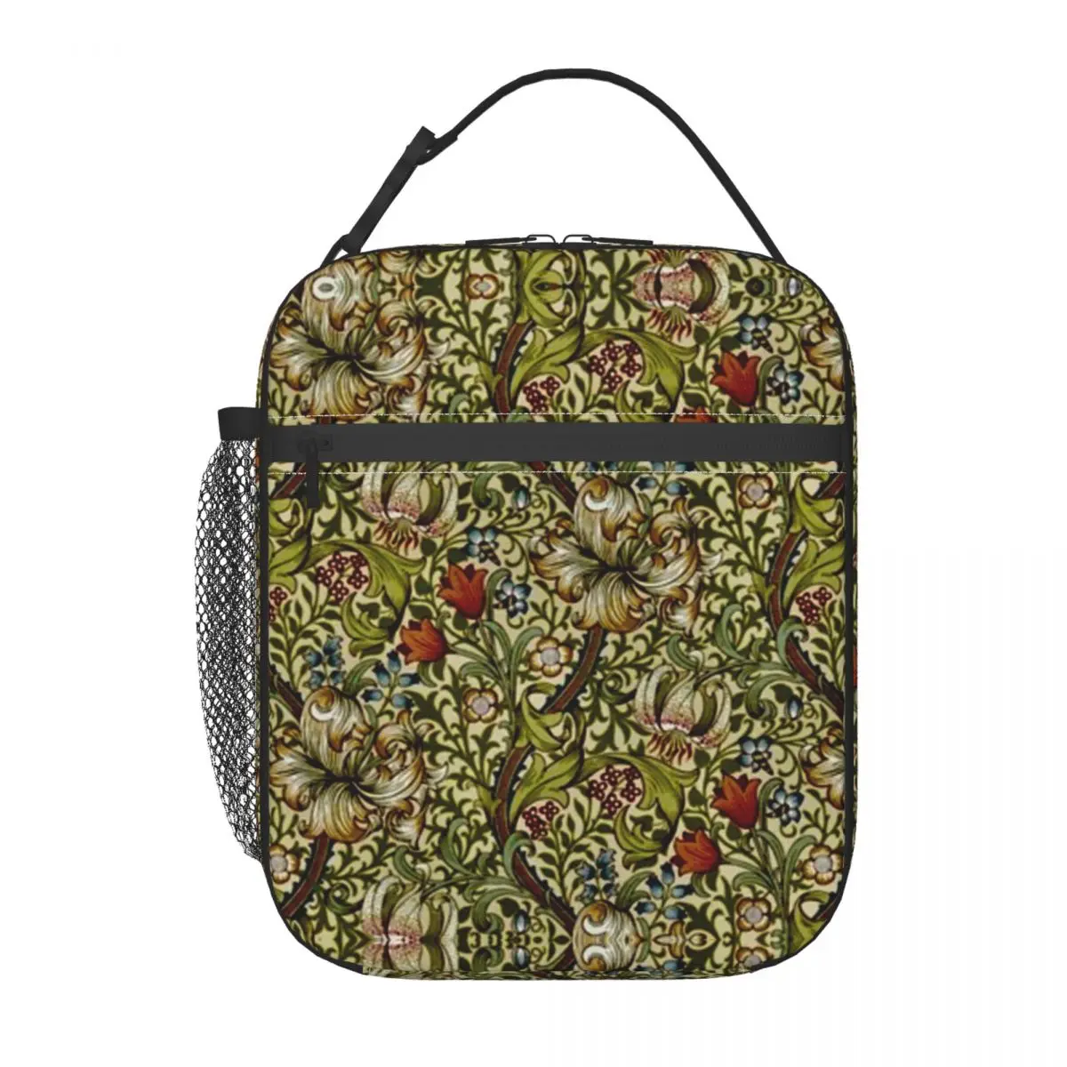 William Morris Golden Lily Victorian Portable Lunch Boxes  Floral Textile Pattern Thermal Cooler Food Insulated Lunch Bag