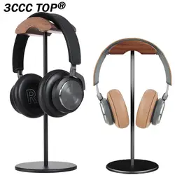 Black Walnut Wood & Aluminum Alloy Headphone Stand Gaming Headset Holder With Metal Base For Table Desk Display (NO Headset )