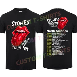 2024 Men T Shirt Casual The Rolling Tour 2024 Stone T-shirt Graphic Summer Sports Tops Short Sleeves 100% Cotton S-3XL Cool Tee