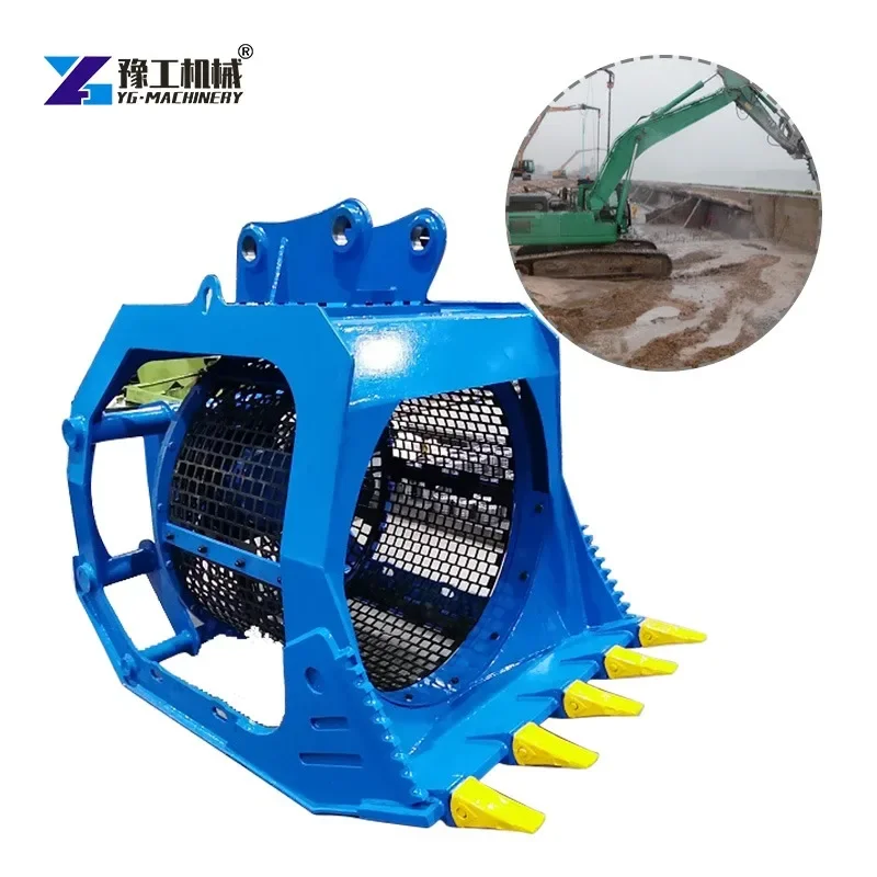 Wholesale  Attachments Hydraulic Screening Bucket Sieve Rock Sifting Rotating Screen Bucket for s