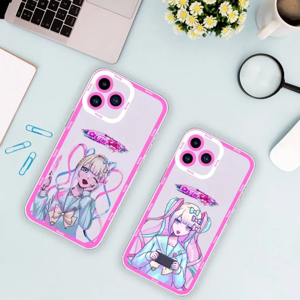 Needy Girl Streamer Overload Phone Case For Samsung A73 A72 A71 A70 Transparent Border Shell