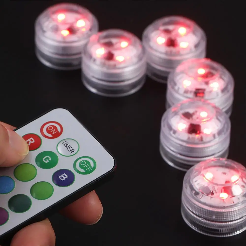 RGB Garden Outdoor vaso Decor Tea Light acquario Wedding Night Lamp Pool Light luci a LED sommergibili decorazione per feste
