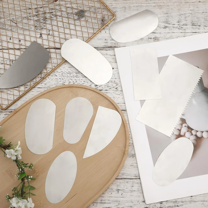 도자기 스크레이퍼 도구, 스테인레스 스틸 도자기 톱니 모양 도구, 세라믹 조각 성형, 스무딩 공예, 10 개