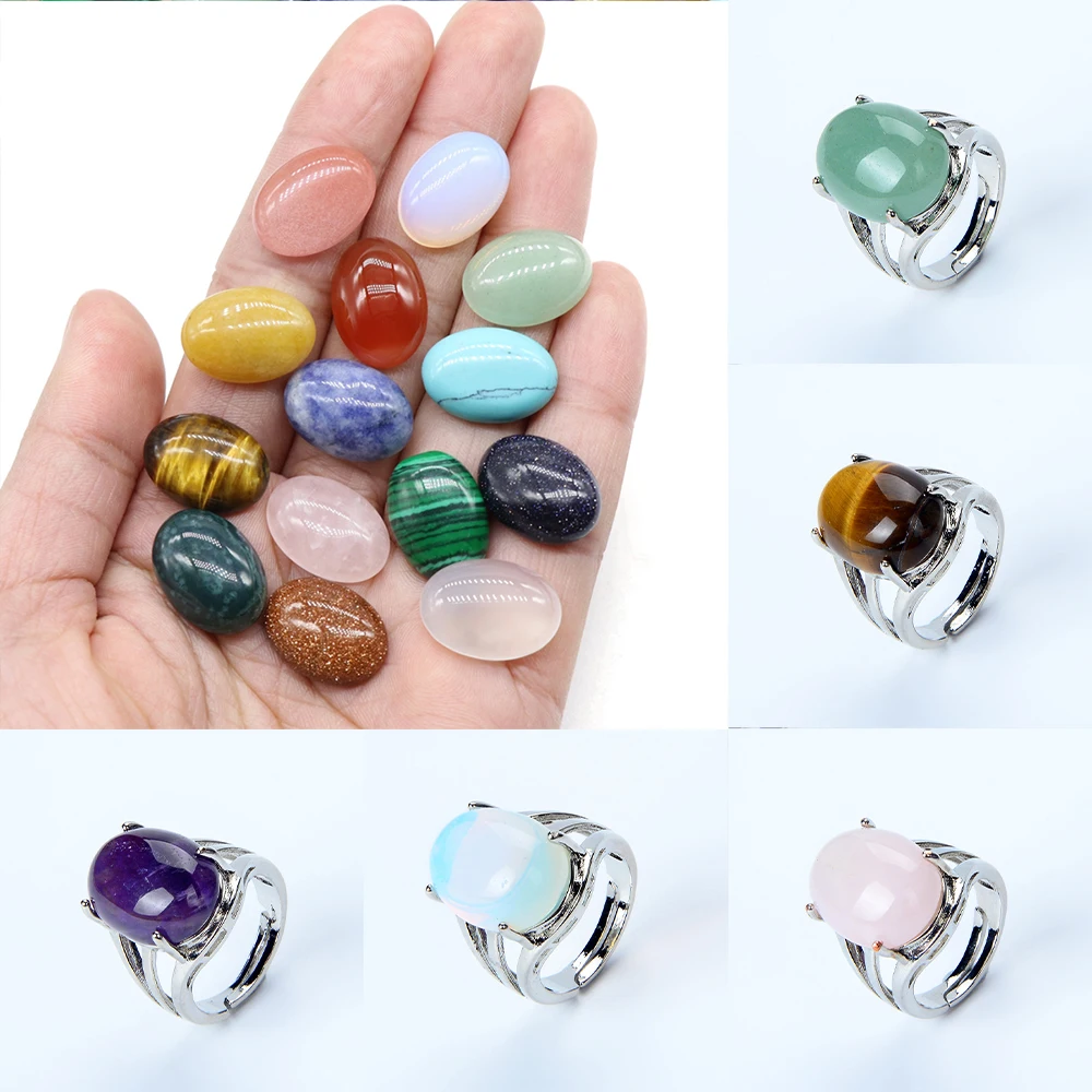 Natural Stone Quartz Crystal Beads Turquoises Oval Cabochon Diy Jewelry Gemstones Making Ring Earring Pendant Necklace Accessori