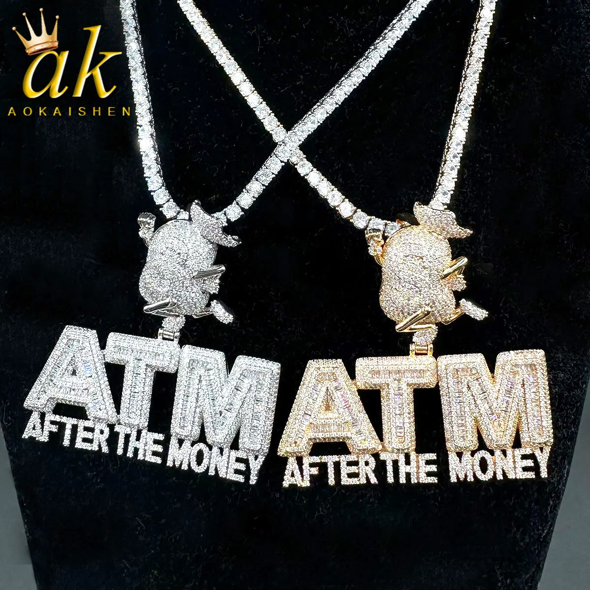 Aokaishen Out Necklace for Men After The Money Pendant Cute Money Bag Bail Hip Hop Jewelry